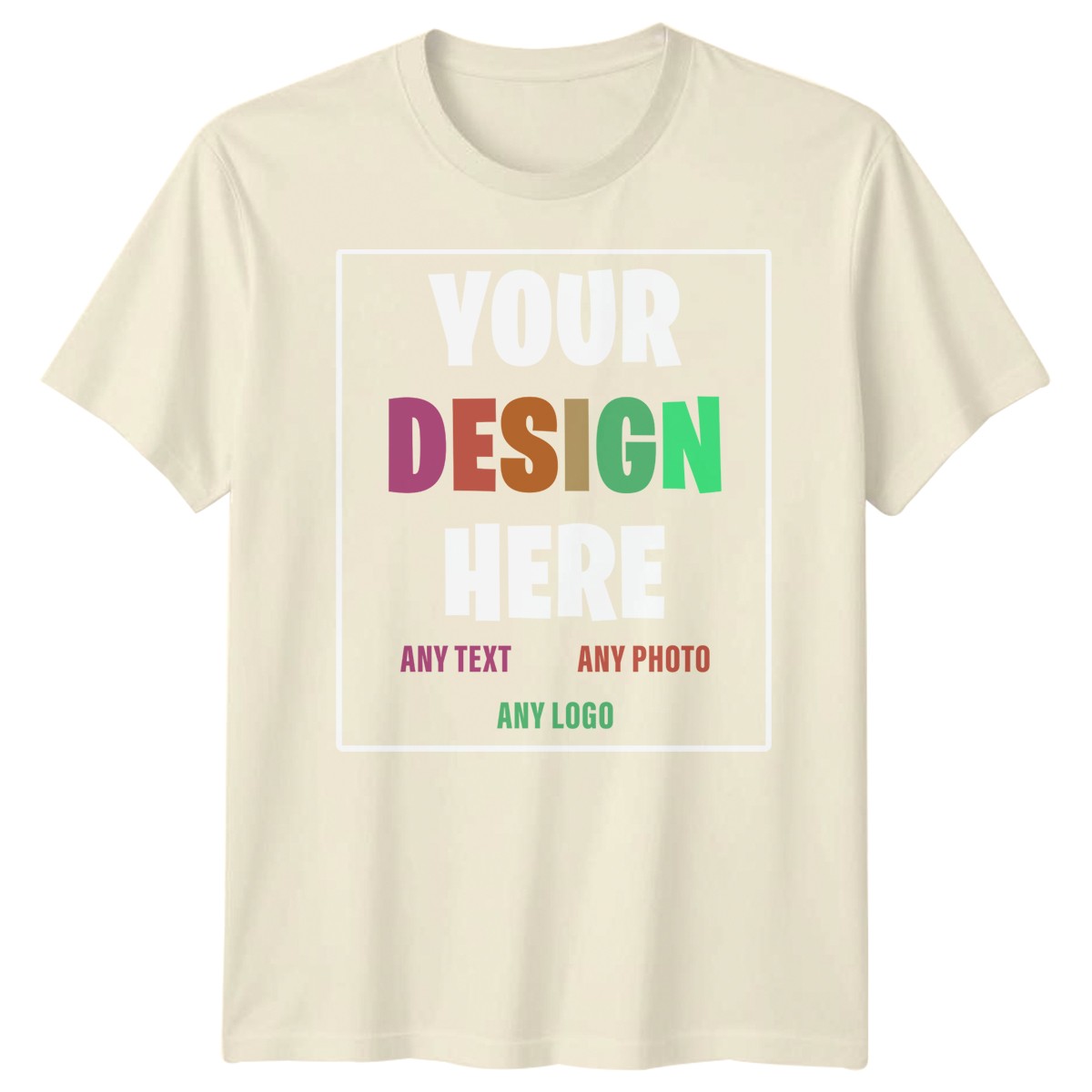 Custom Personalized T-Shirt – Your Design Here – Any Text Photo Logo Unisex Tee