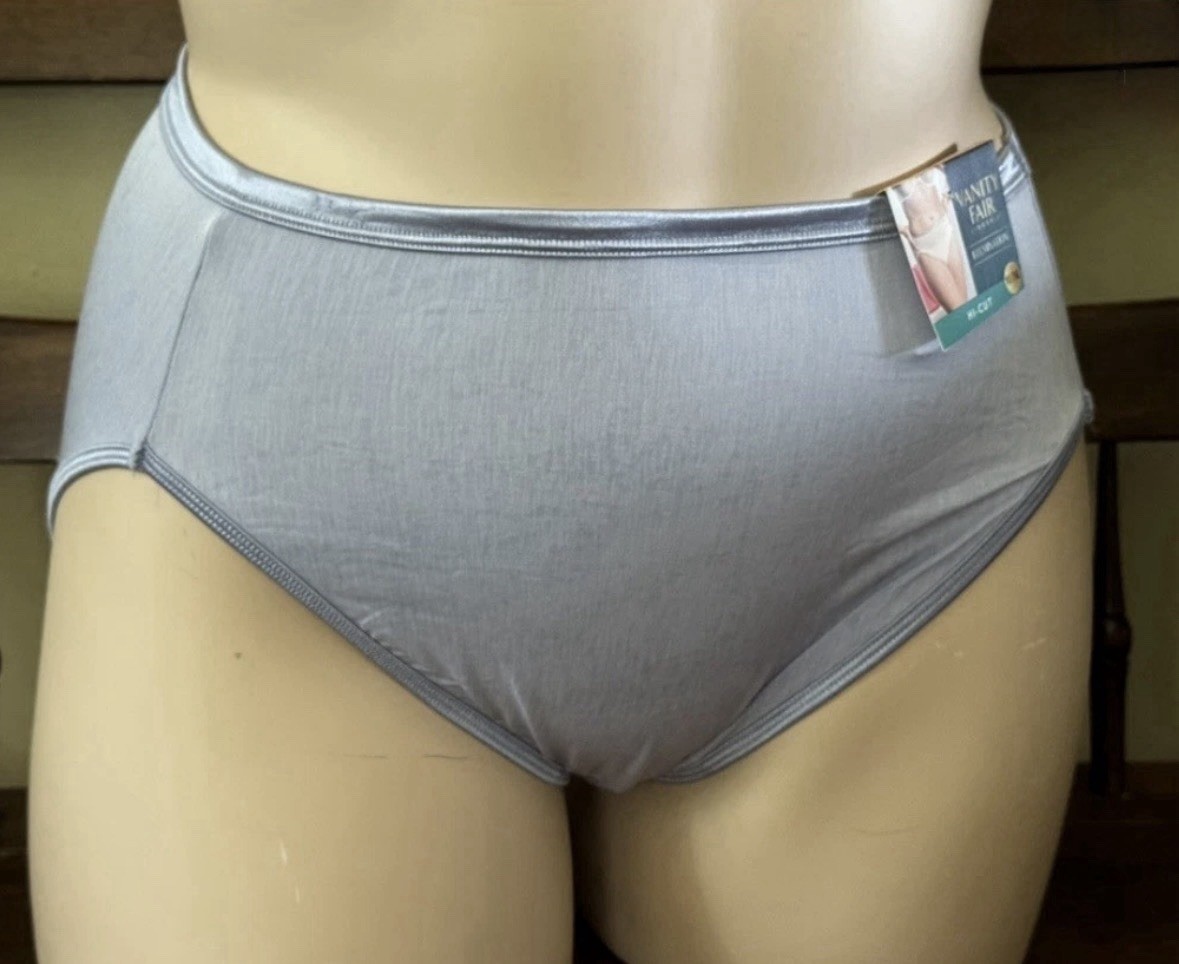 VANITY FAIR 13108 ROMANCE BLUE ILLUMINATION HICUT BRIEF PANTIES ~ XL / 8