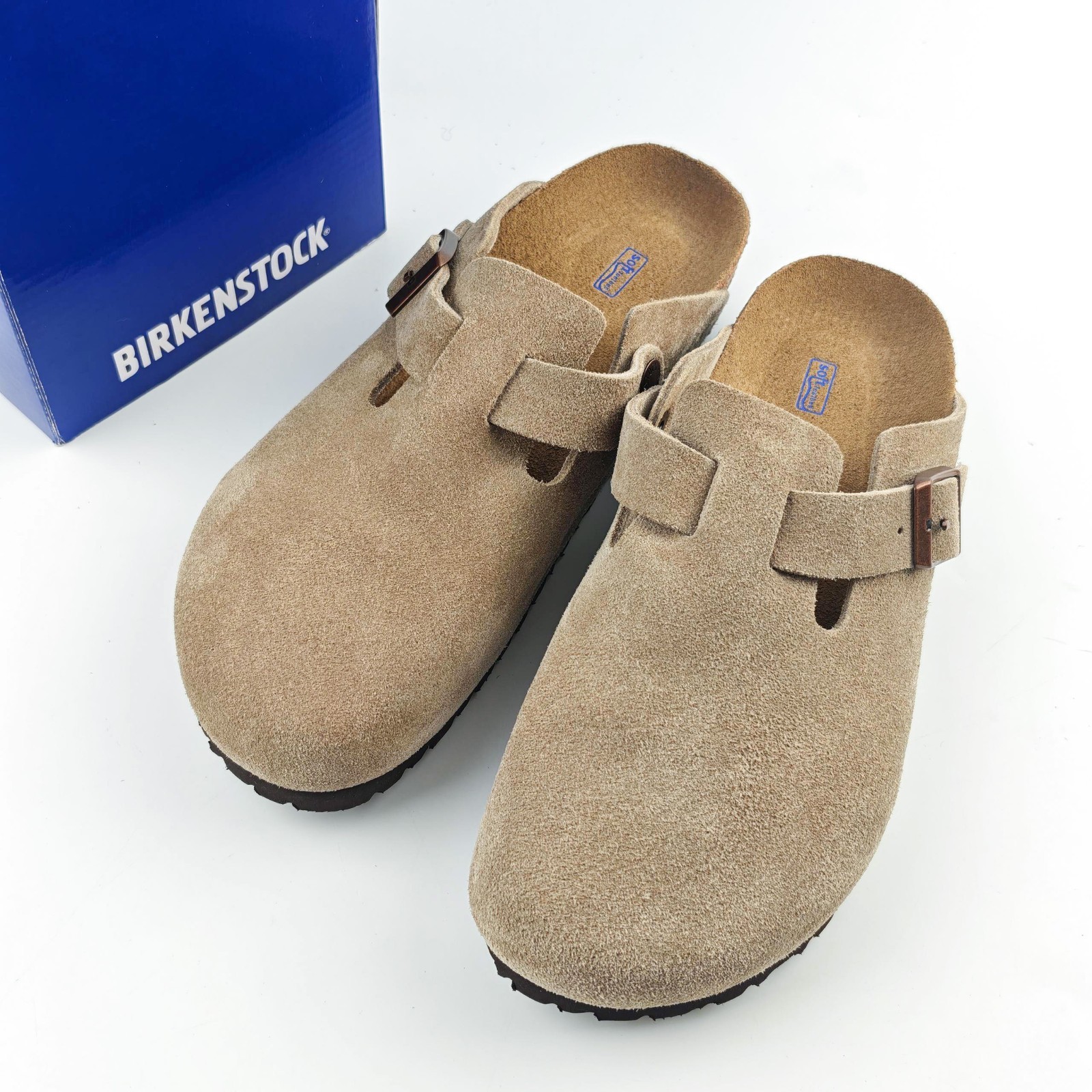 Birkenstock Boston Suede Clog Taupe Narrow/Wide Women’s and Men’s Shoes