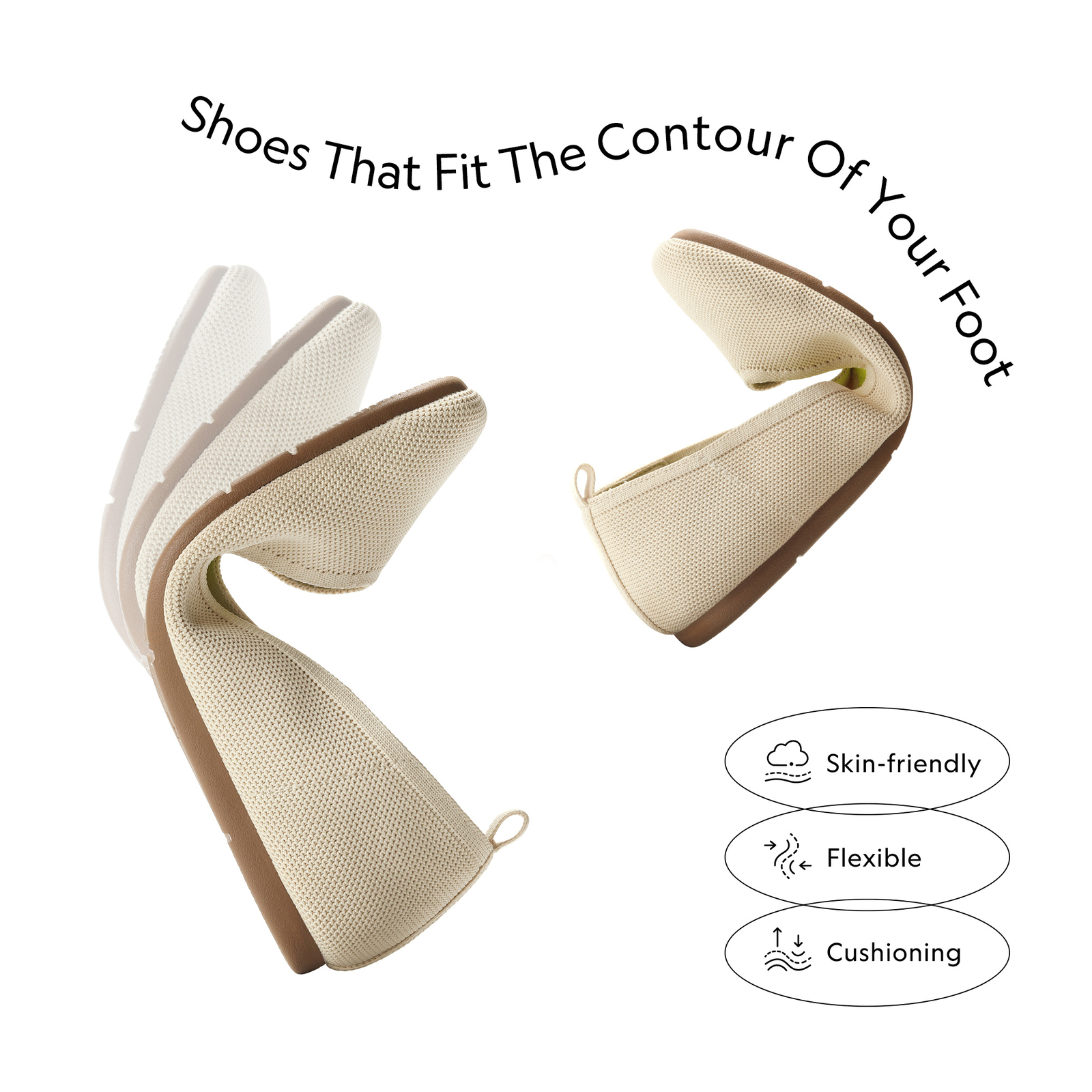 Women Comfortable Slip On Flats Square Toe Lightweight Casual Flat Shoes