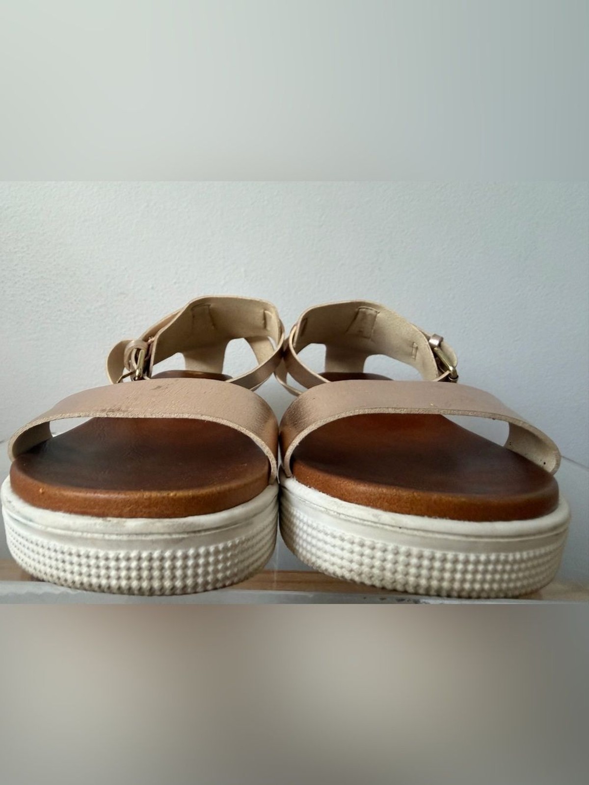 MIA Ellen Rose Gold Round Toe Ankle Strap Womens Sandals Size 8