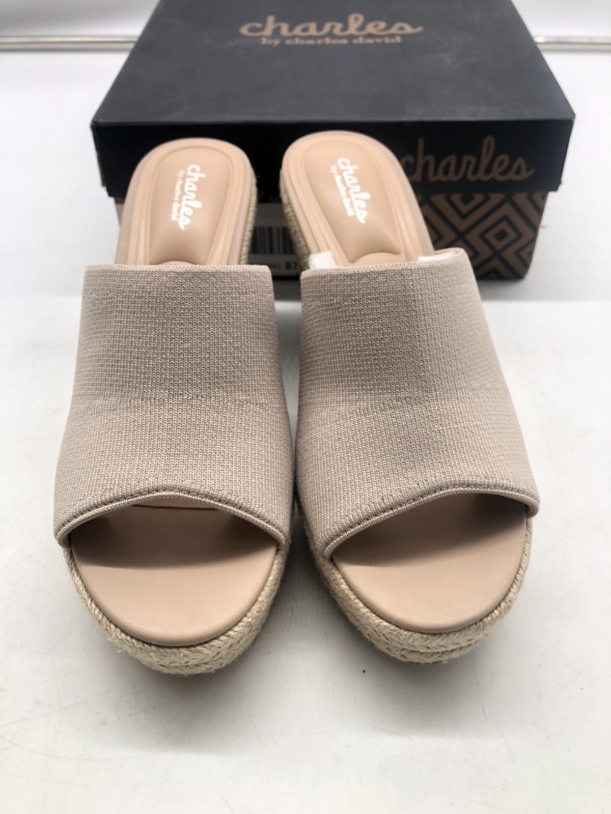 CHARLES BY CHARLES DAVID Jeremy Espadrille Platform Wedge Sandal Size 8.5 M *