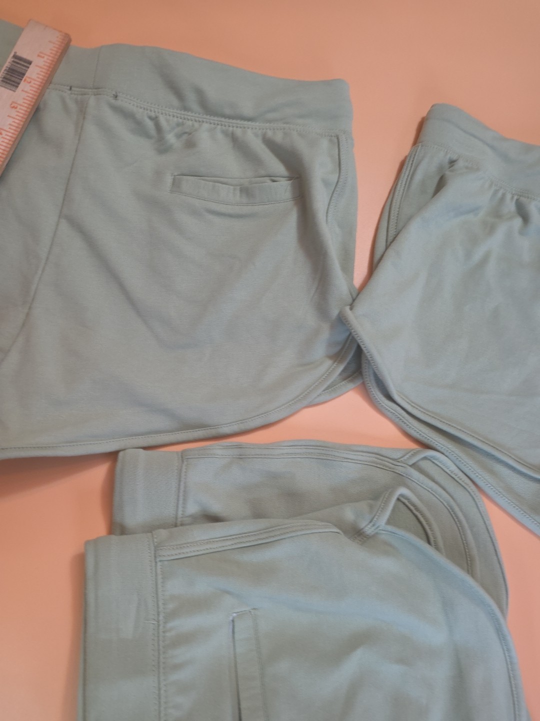 Ambiance Clash Bouclé Women’s Shorts Size Large Sage Green Drawstring Casual Lou