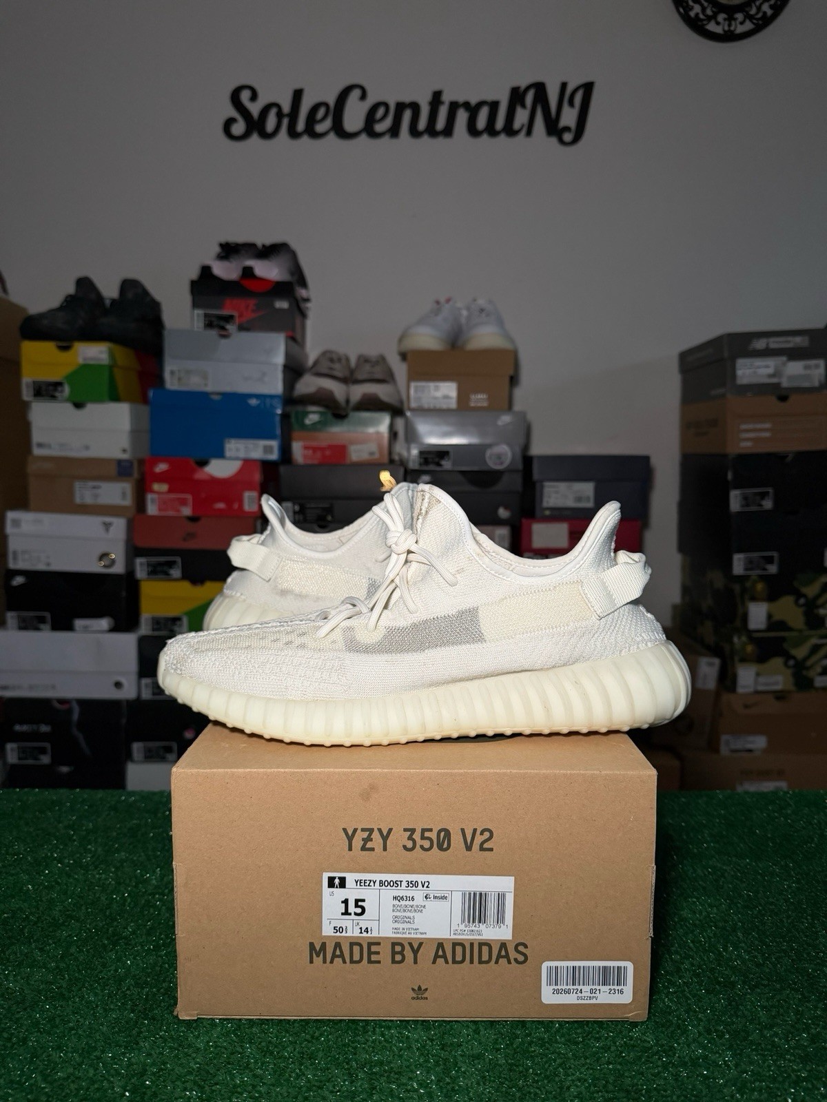adidas Yeezy Boost 350 V2 Bone, Size 15, Lightly Worn With Box