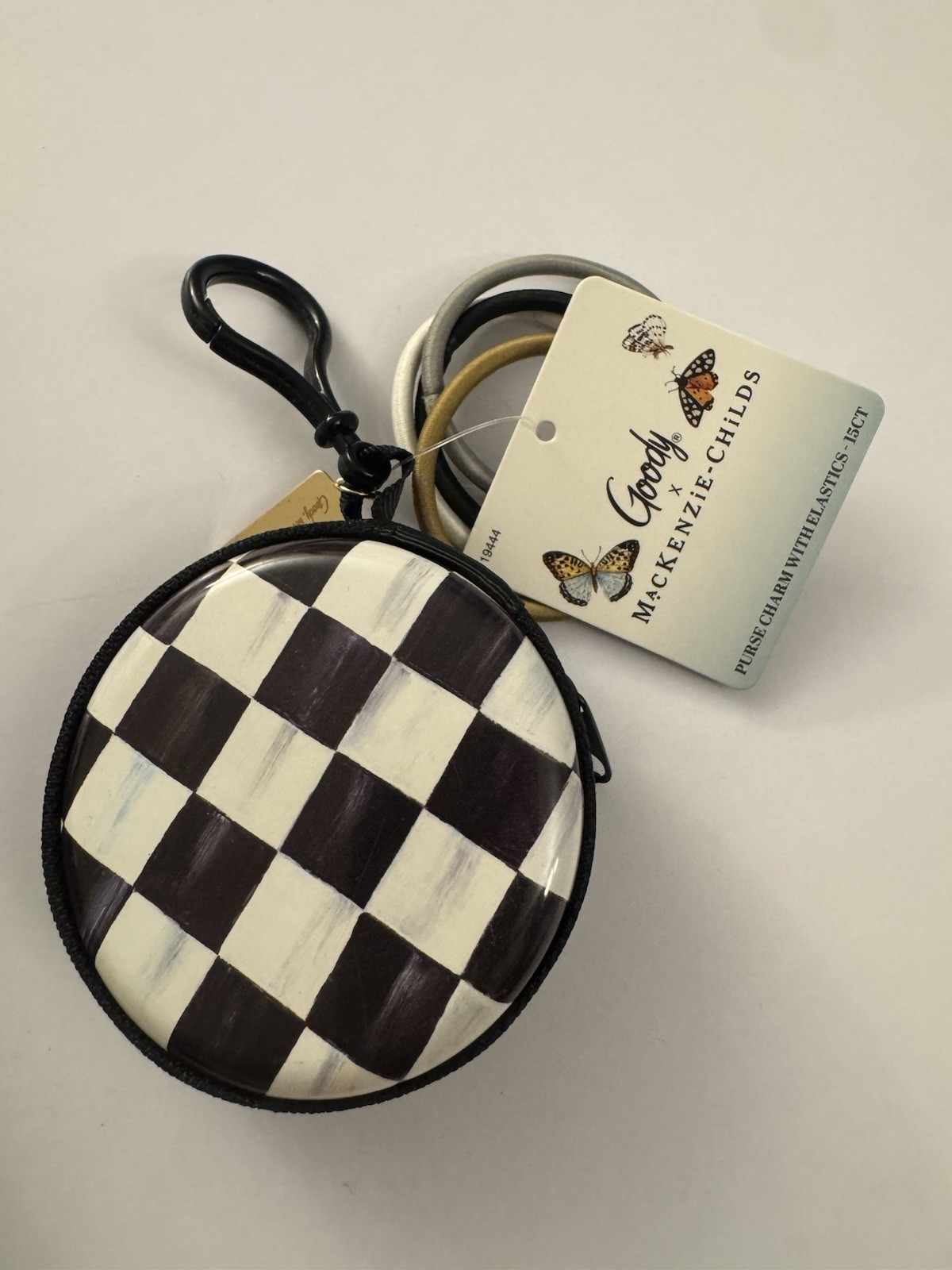 Goody x MacKenzie-Childs Courtly Check Purse Charm Ouchless Hair Elastics D19