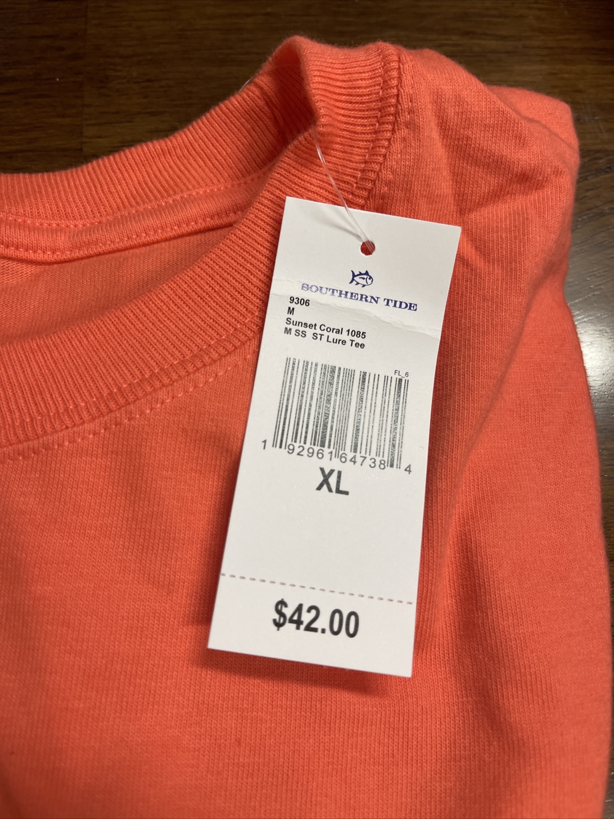 NWT SOUTHERN TIDE SZ XL Mens SS Lure Tree Skipjack T-Shirt Coral Orange