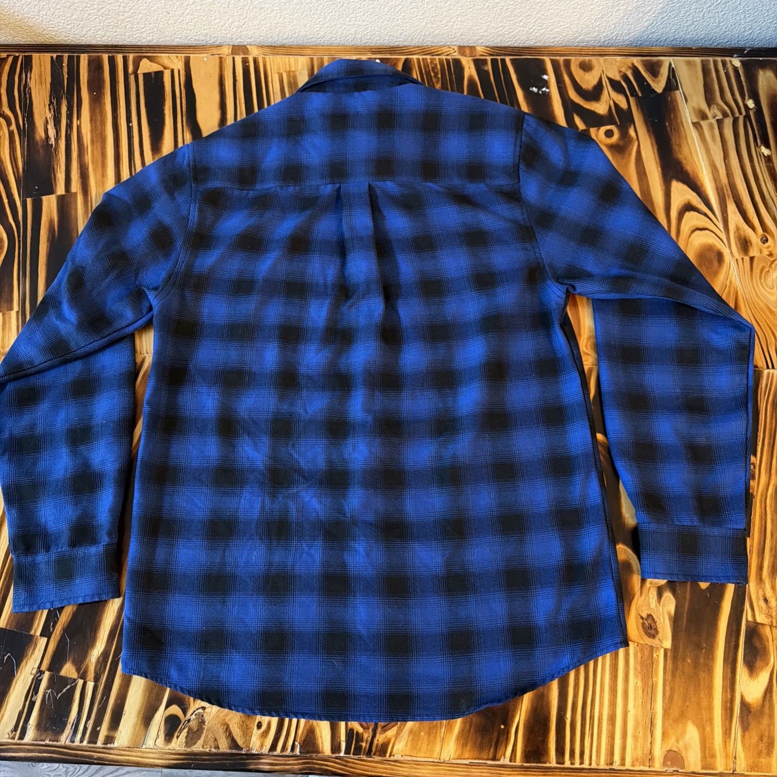 Dixxon Flannel The Circle Pit Blue Black Plaid Snap Button Shirt Men’s M Rare