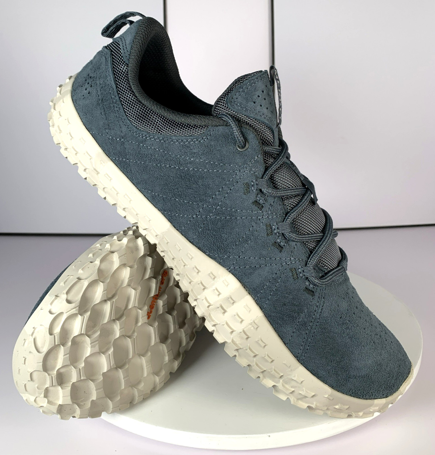 Merrell Mens Wrapt Slate Blue Gray Barefoot Minimalist Suede Sneaker Shoes, 13