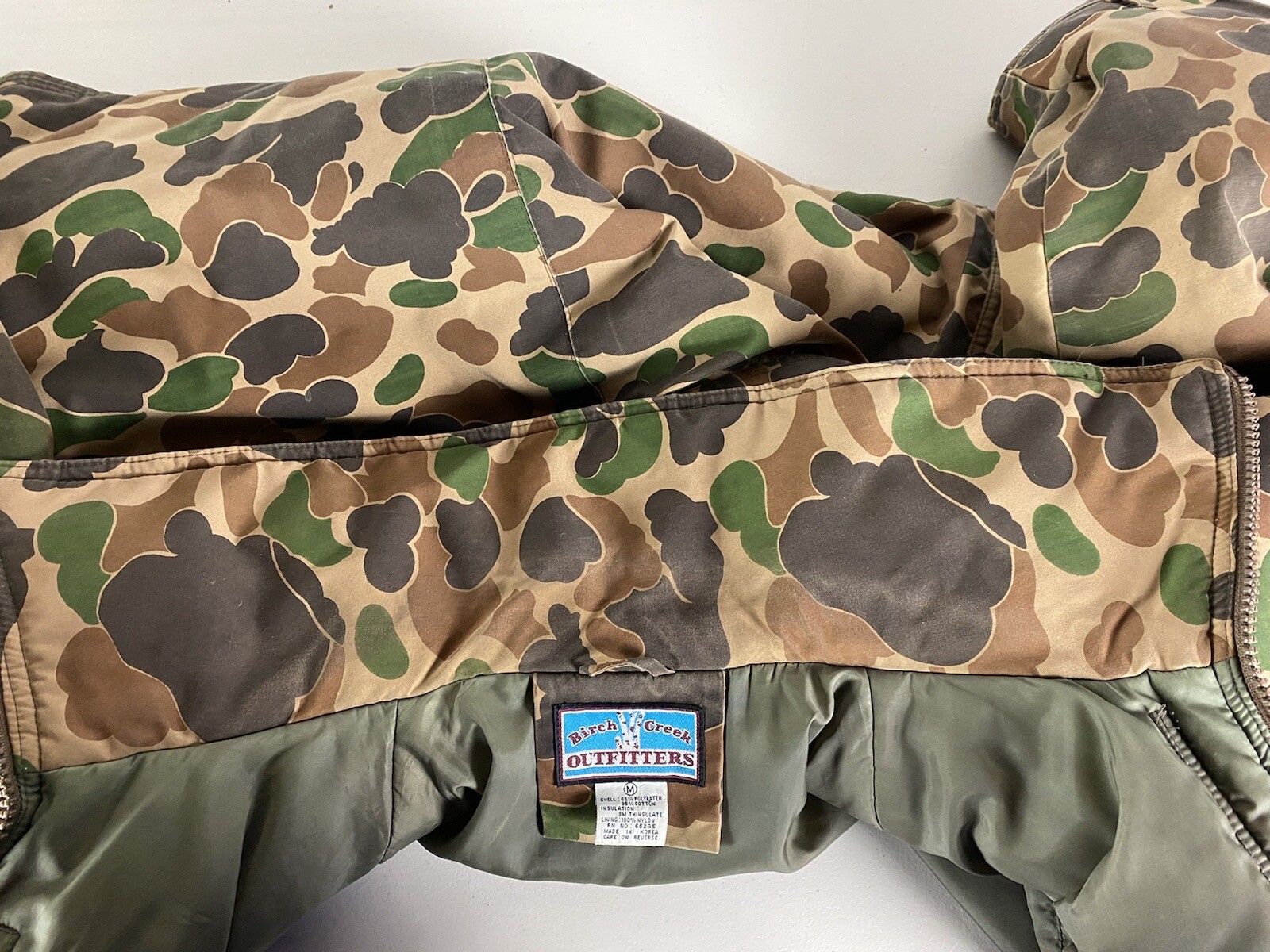 BIRCH CREEK OUTFITTERS VINTAGE DUCK CAMO PARKA JACKET Sz M