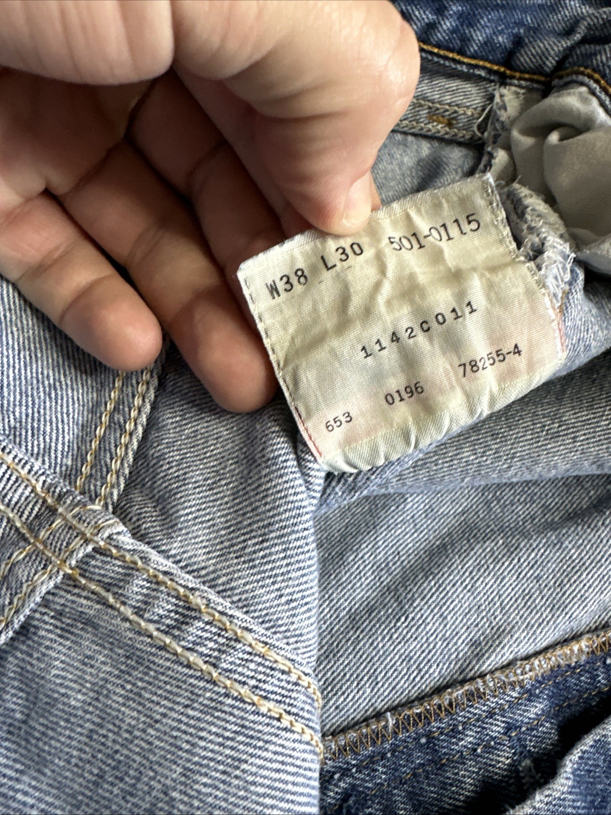 Vintage Levi’s 501 Blue 90s USA Button Fly 1990s Men’s 501xx 36X29 Distressed