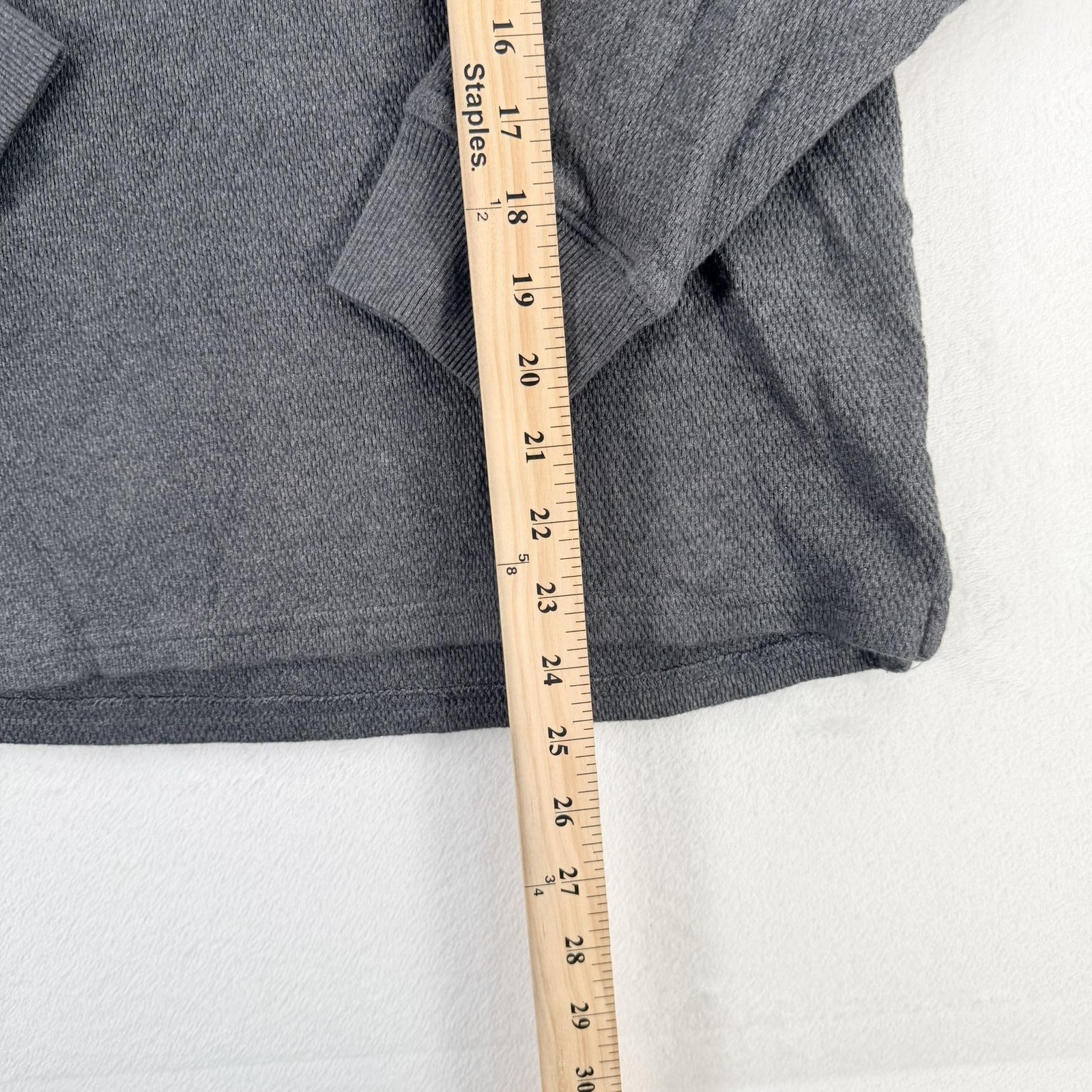 ROWM Shirt Mens Small Gray Thermal Henley Long Sleeve Waffle Knit Cotton