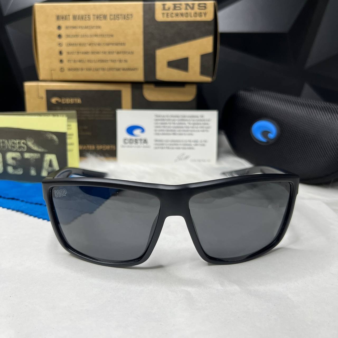 Costa Del Mar Rinconcito Black Frame Matte Black 580P Lens Polarized Sunglasses