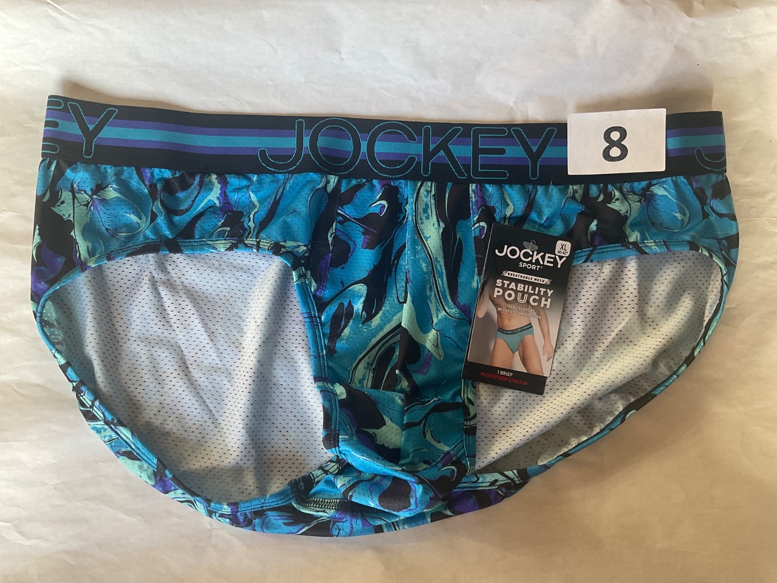 Jockey Sport Stability Pouch Brief Breathable Mesh New Orange Blue Men