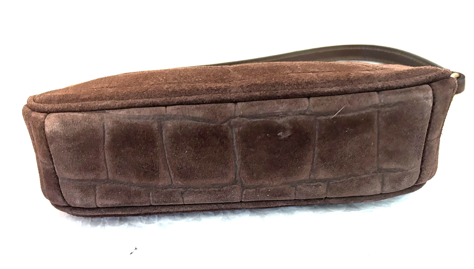 NWT COACH Nolita 19 Crocodile-Embossed Suede, CCF61 Gold/Maple