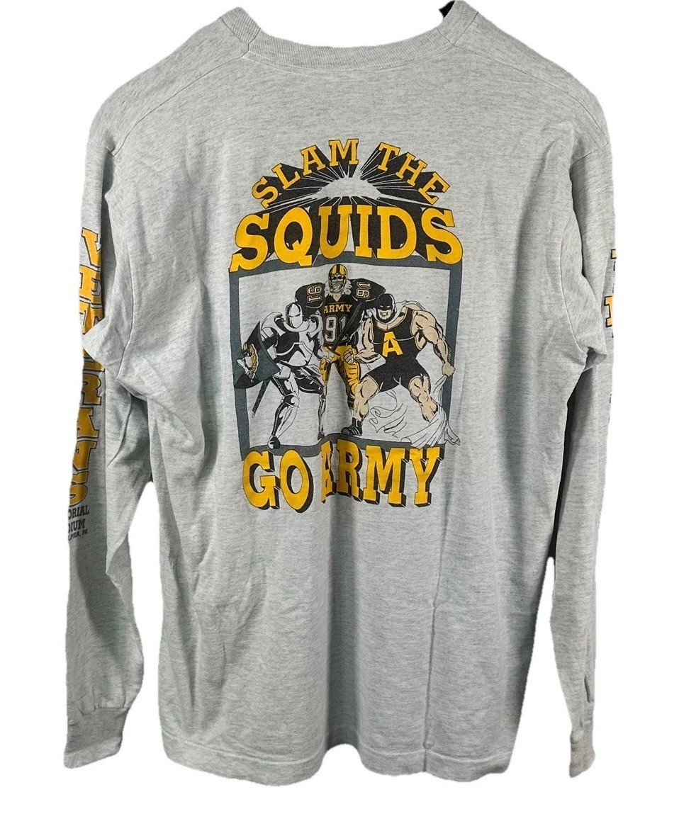 VINTAGE 91′ BEAT NAVY USMA VS NAVY GO ARMY LONG SLEEVE T-SHIRT XL