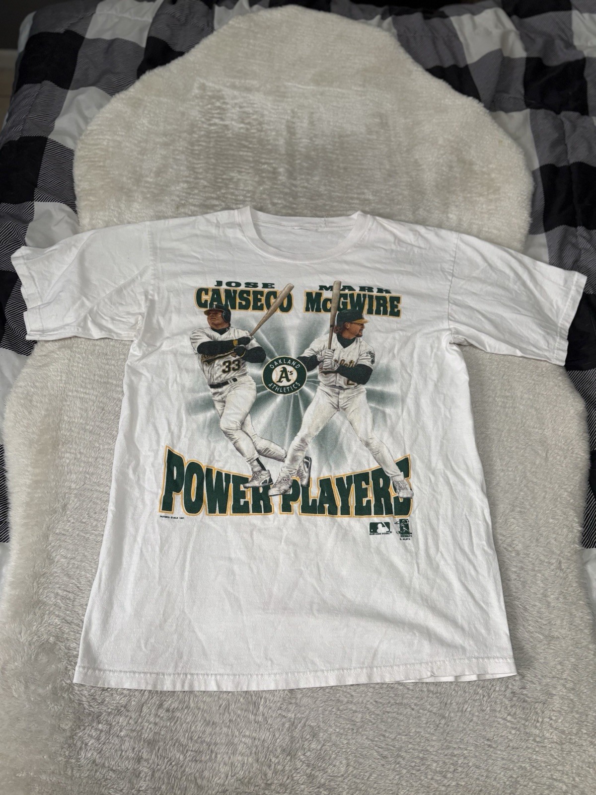 VTG 90s MLB Oakland Athletics Jose Canseco Mark McGwire 2XL Shirt Short Sleeve