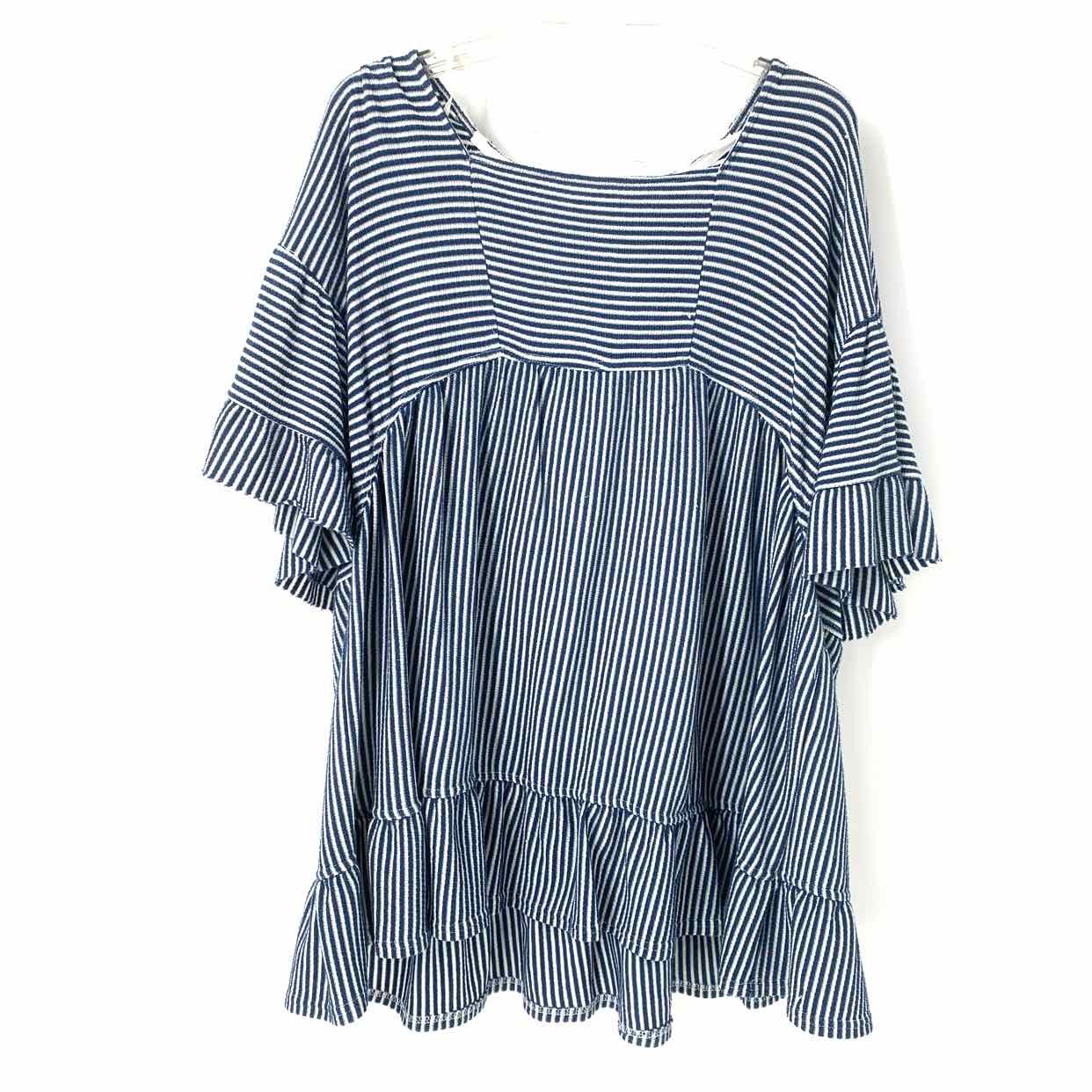 Size X-SMALL FREE COUNTRY Navy White Stripe Casual Top