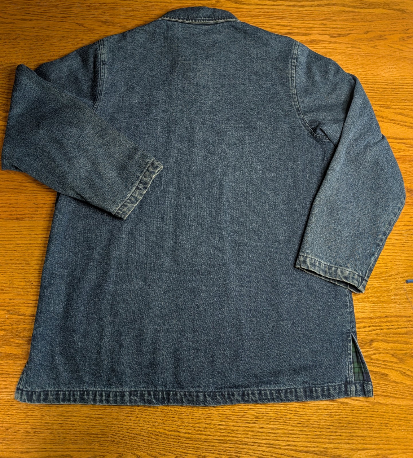 Lee Valley Men’s Denim Flannel Lined Chore Jacket Size M Made In Ireland