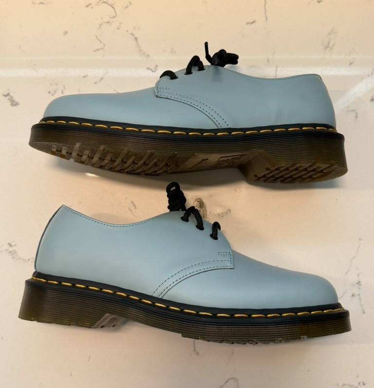 Doc Marten 1461 Smooth Leather Oxford Shoes Sky Blue New No Box – Size 7M/8W