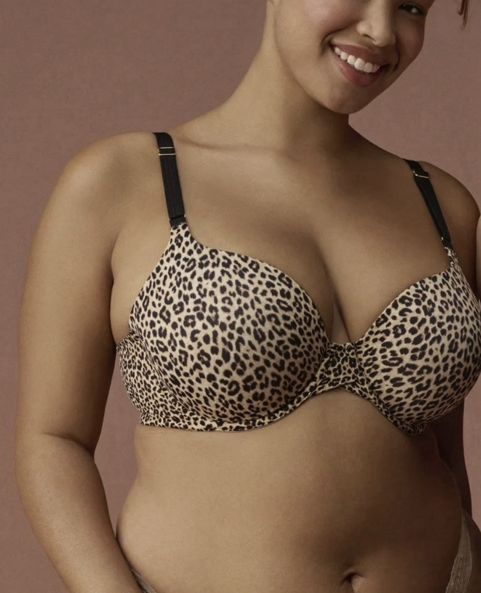 Joyspun Women’s Leopard Print Underwire Bra 42DD Little Lovely Leo NWT