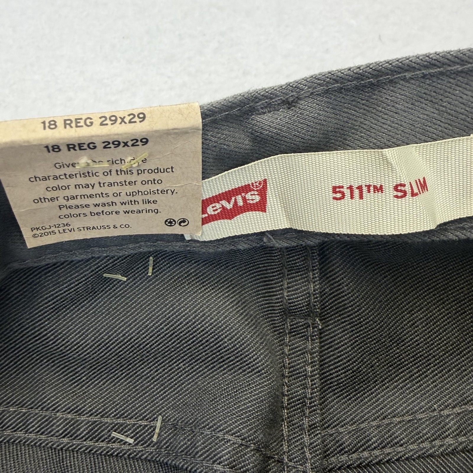 Levi’s 511 Jeans Boys 18 Reg 29×29 Gray Slim Straight Denim 5 Pocket Casual