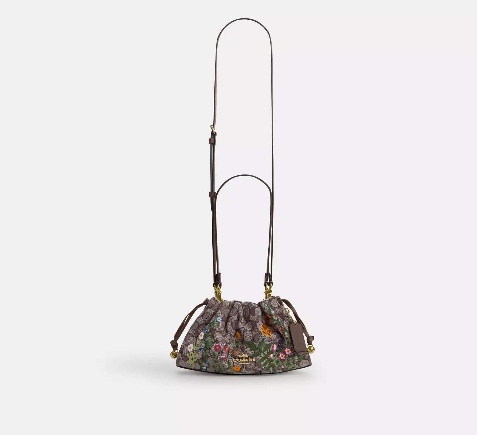 NWT CDZ02 COACH Faye Shoulder Bag In Signature Jacquard With Floral Embroidery