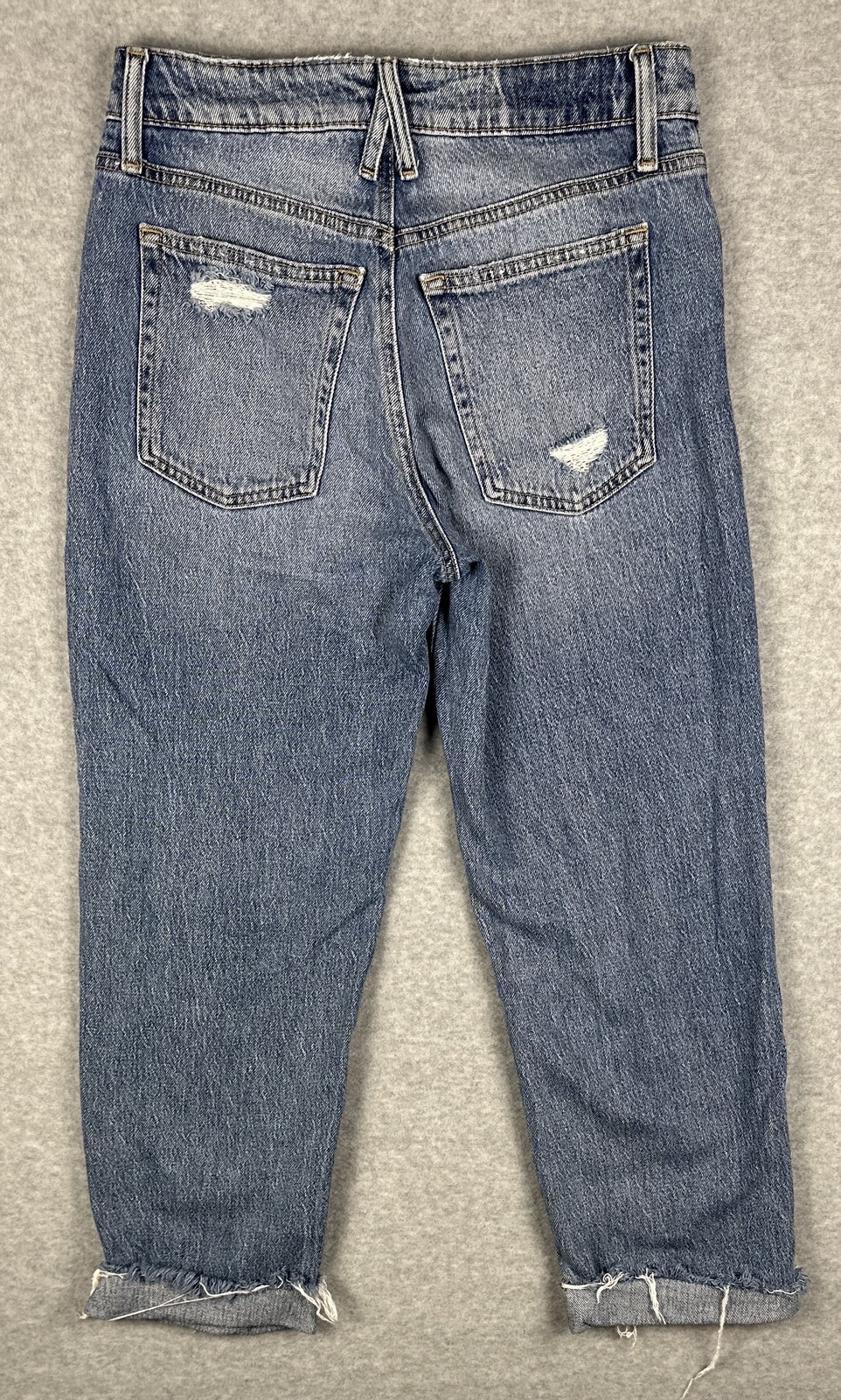 Maurices Womens Jeans Size 6 Regular Distressed Boyfriend Cuffed Medium Wash