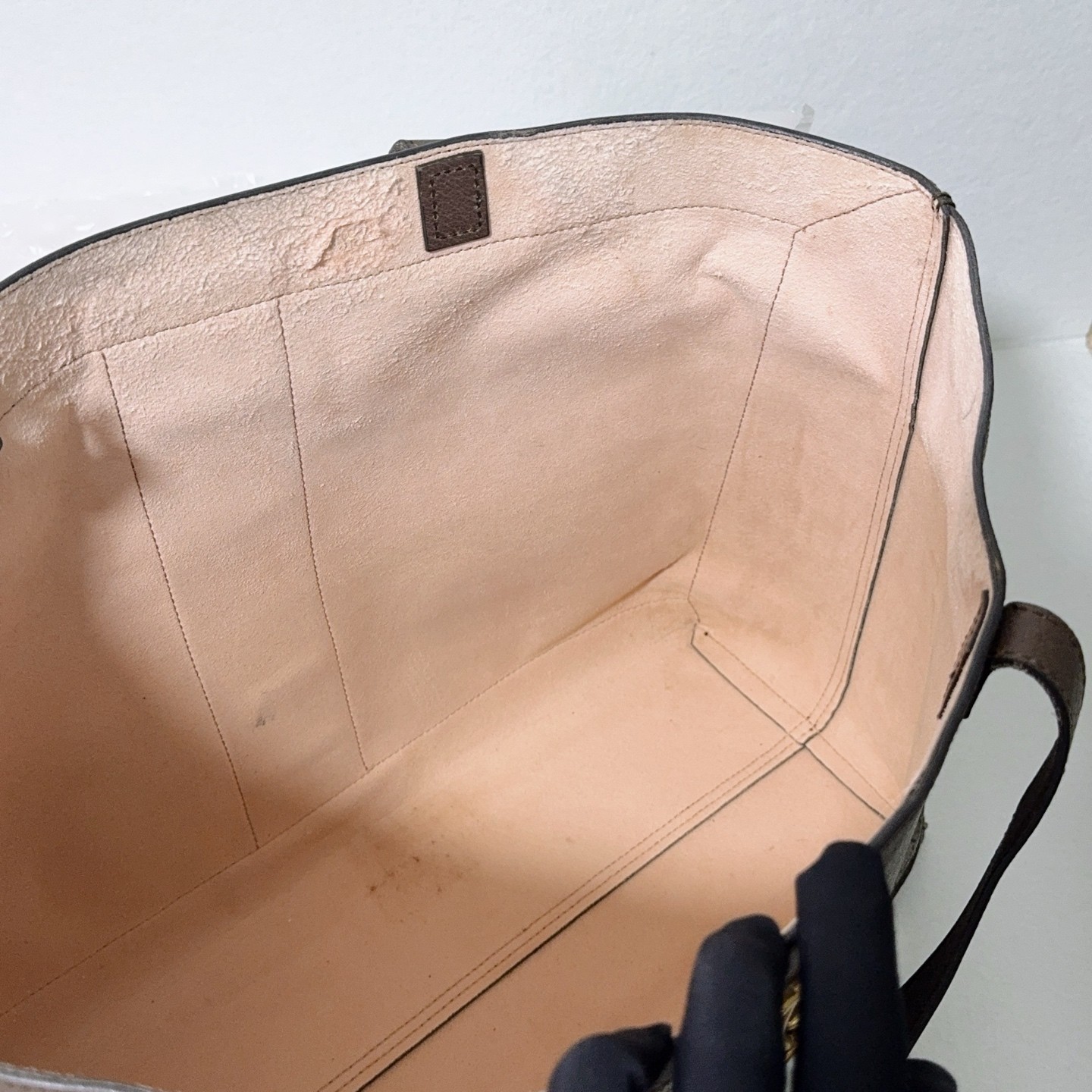 Gucci GG Supreme Monogram Web Ophidia Tote Brown