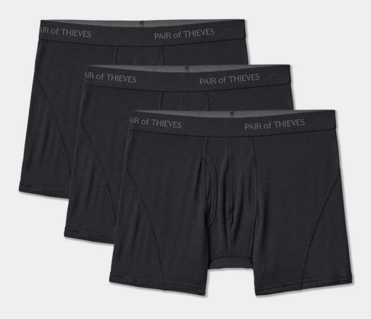Men’s Pair Of Thieves 3 Pack Of Bamboo Rayon Boxer Briefs Black L NWT