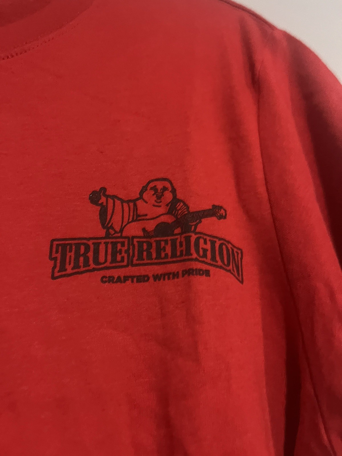 True Religion Shirt Mens Medium red Buddha Graphic