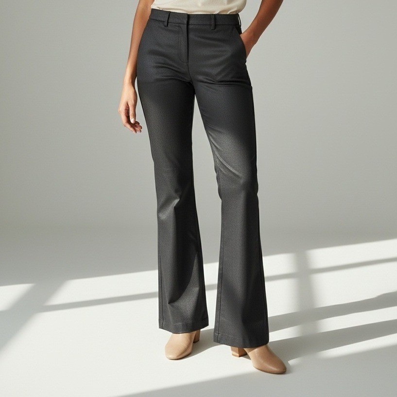 Sapphire Red Black Flare Leg Dress Pants Trousers Size 13/14 Office Wear