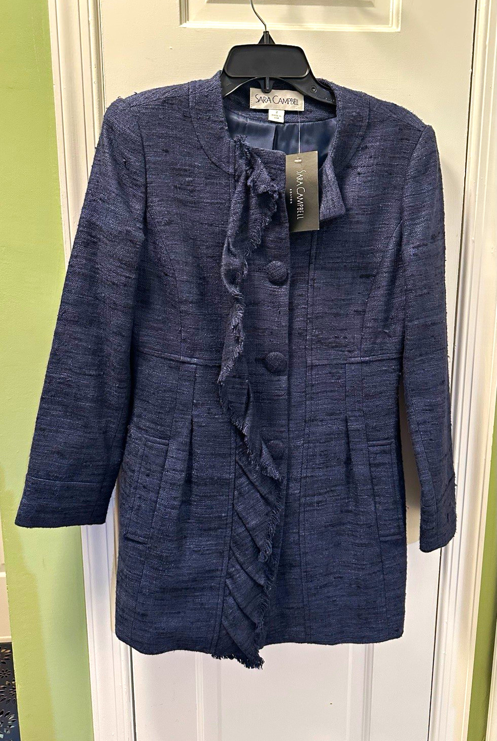 NWT – Sara Campbell Women’s Blue Mid-Length Coat Size 2