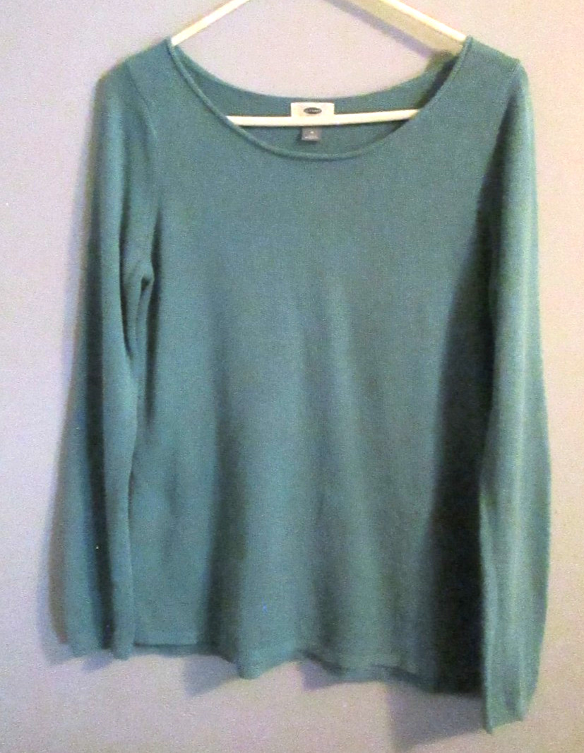 Old Navy Teal Green Lightweight Knit Long Sleeve Pullover Sweater – Size M