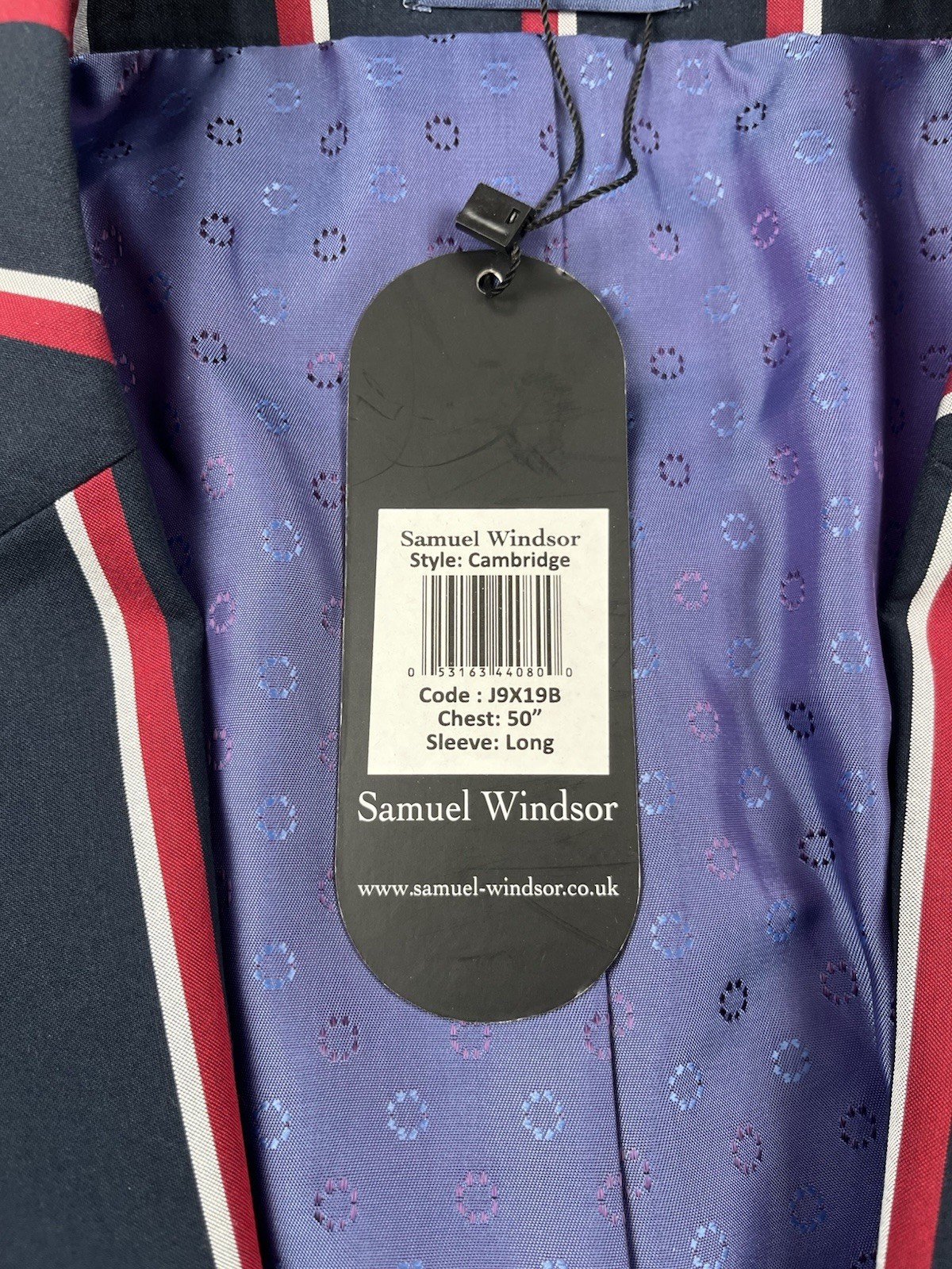 Samuel Windsor Jacket Blazer Men’s Sz 50L Stripe Boating Party Henley Regatta