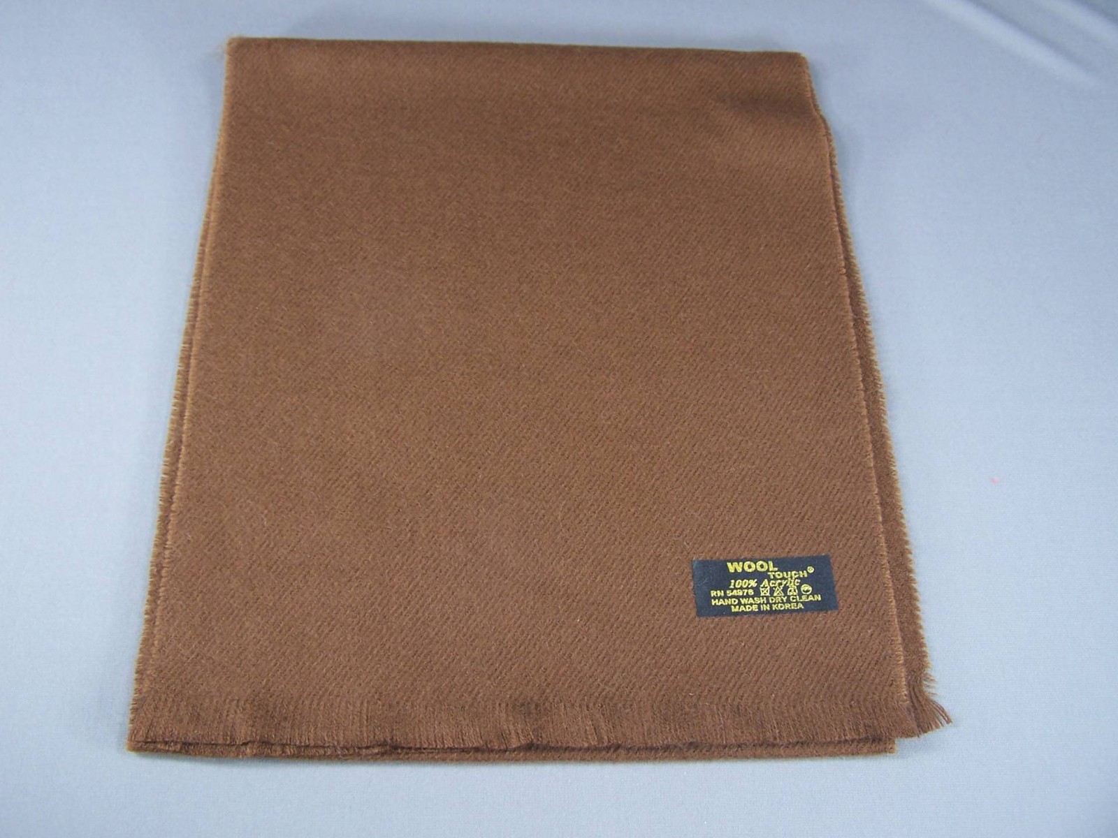 Dark Brown smooth flat knit wool touch feel scarf 56″ long winter wrap soft