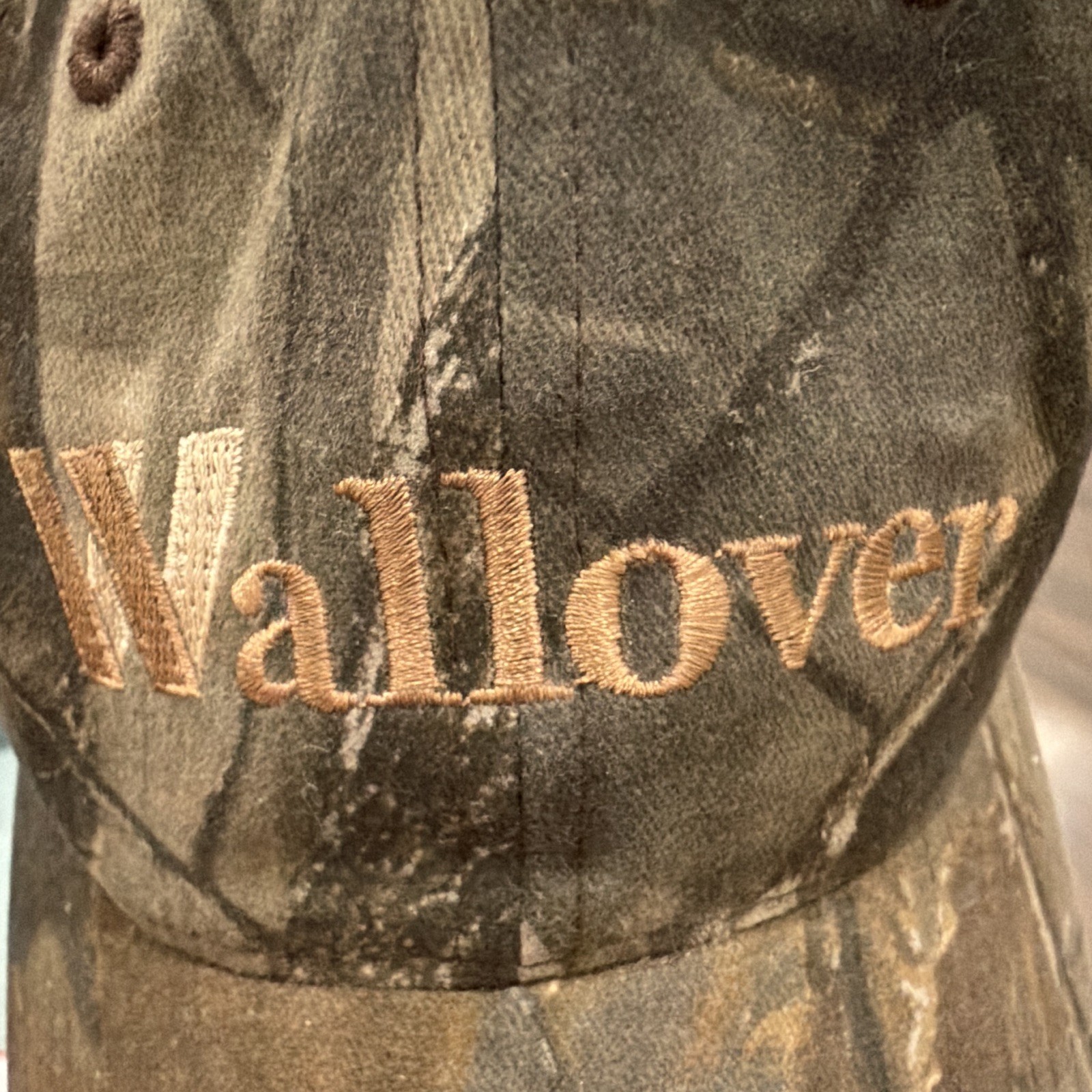 Wallover VINTAGE Camo Adjustable Baseball Cap Hat Brown/Tan/Black One Size