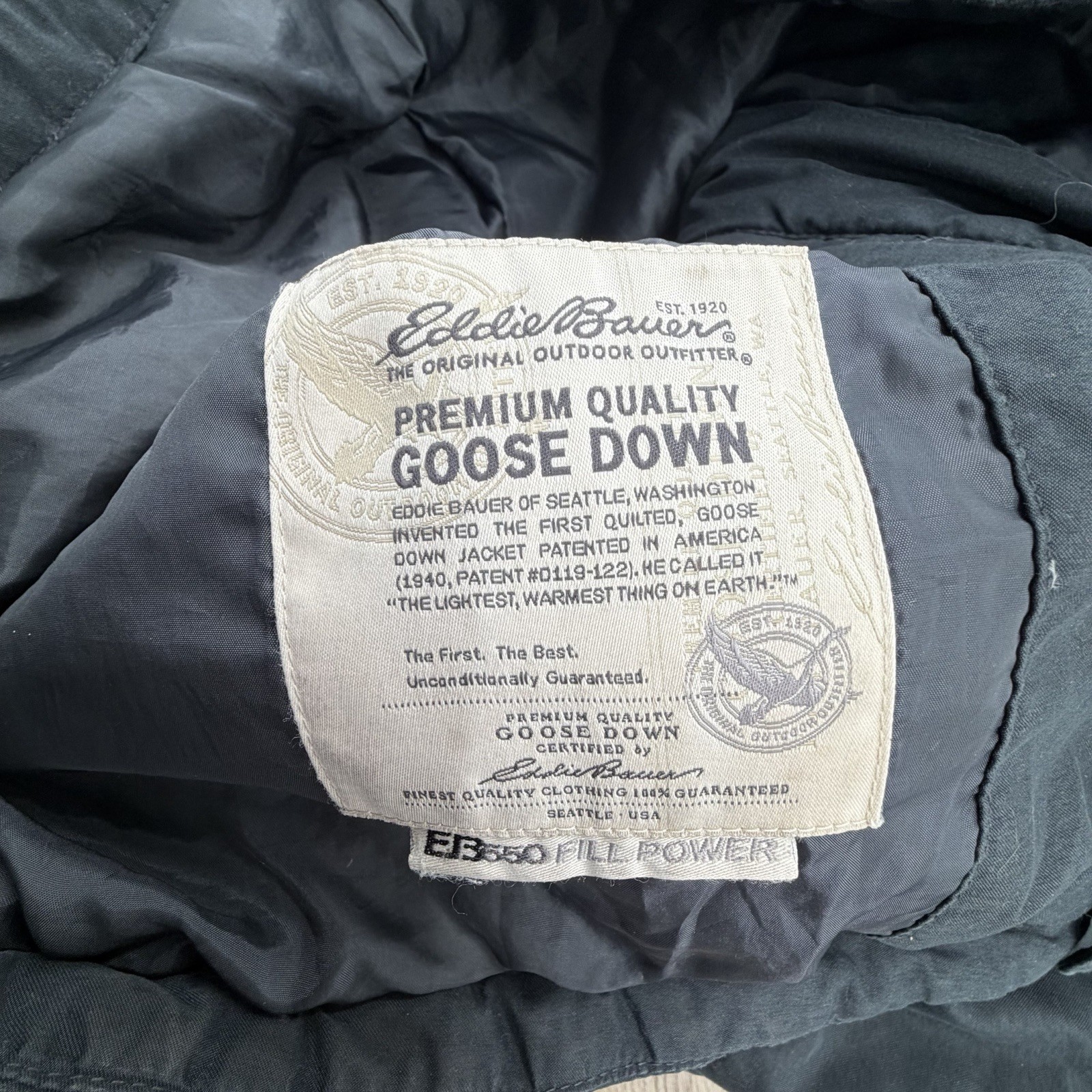 Eddie Bauer Men’s Jacket Size Medium Parka Premium Goose Down EB550 Fill