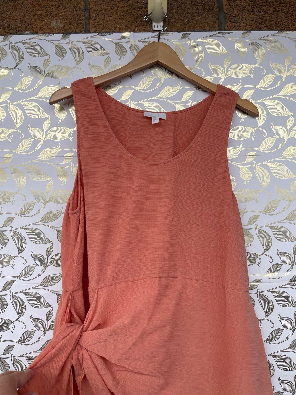 COS Terracotta Tie-Front Midi Dress | Minimalist Scandi Style | Size 12