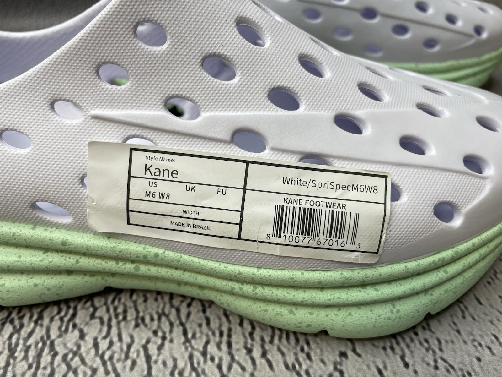 Kane Revive Shoes White Spring Speckle Vented Rubber Sneakers Size US M 6 W 8