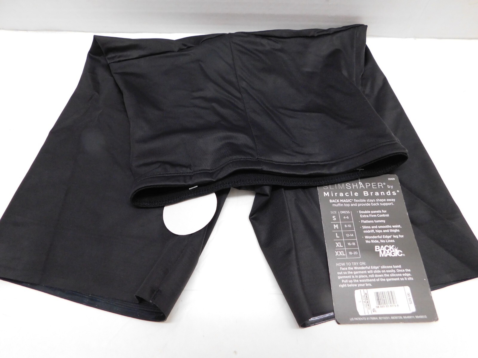 Women’s SlimShaper by Miracle Brands Back Magic High Waist Thigh Slimmer Black S