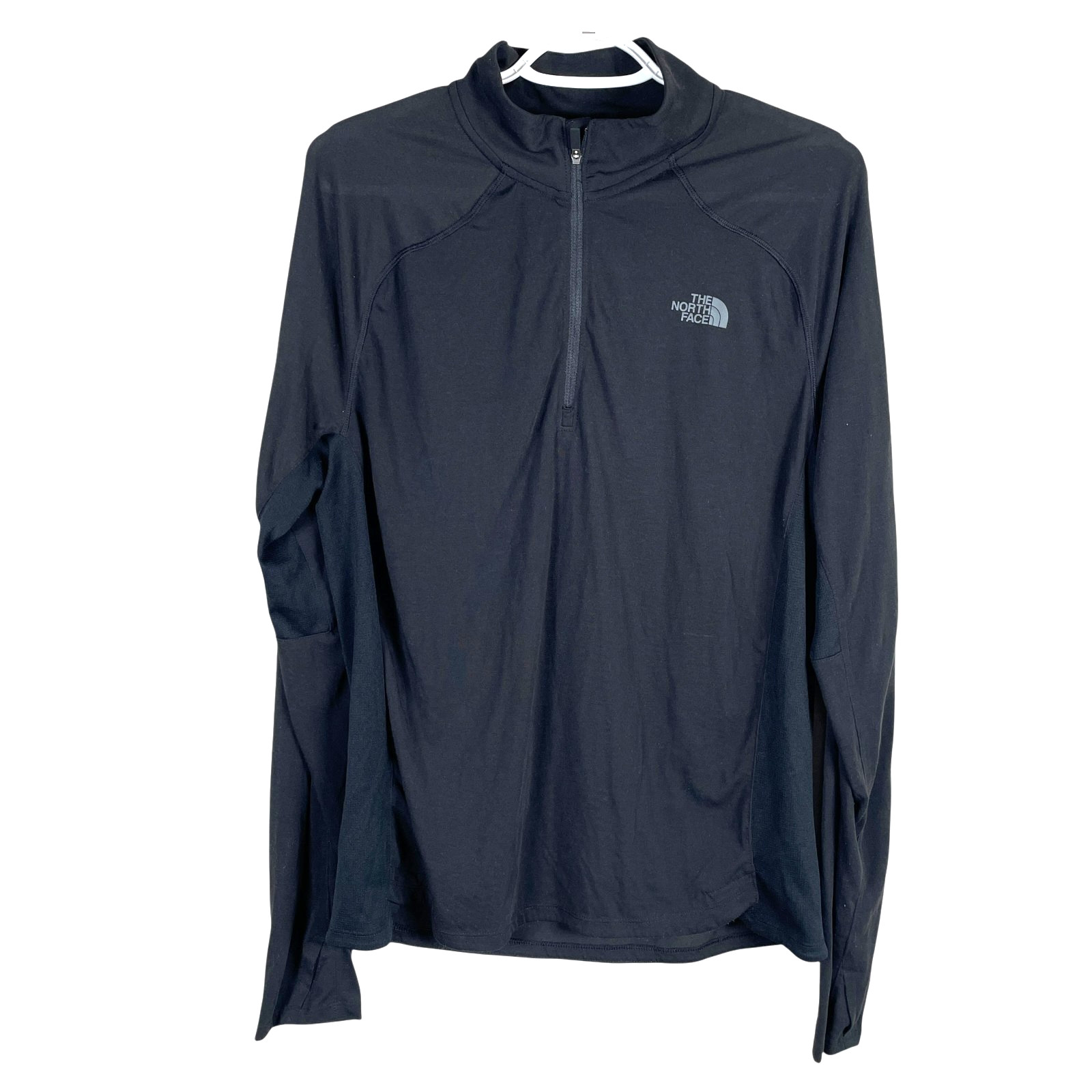 North Face Essential 1/4 Zip Pullover Mens M Black Running Breathable Reflects