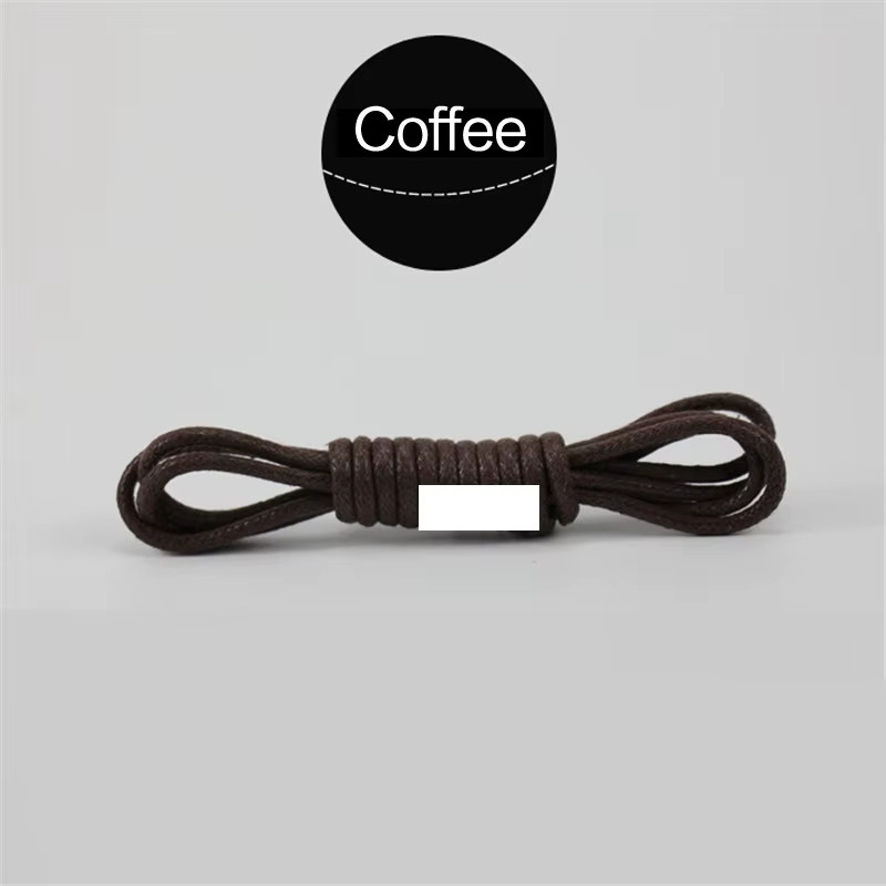 1Pair Waxed Cotton round Shoe Laces Coloured Leather Shoes Lace Waterproof Shoel