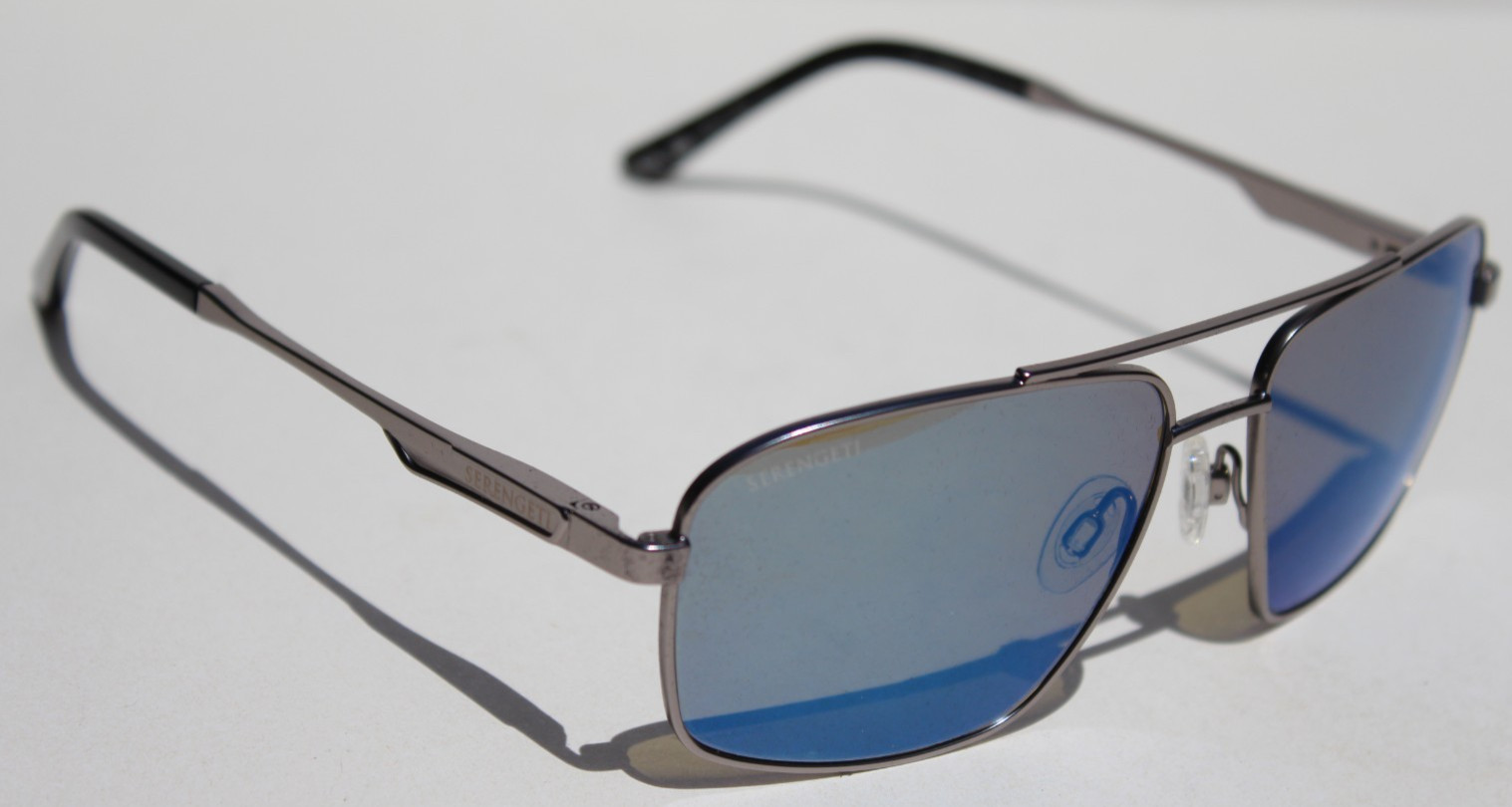 SERENGETI Tulsa POLARIZED Sunglasses Gunmetal/Mineral 555nm Blue SS595001 Italy