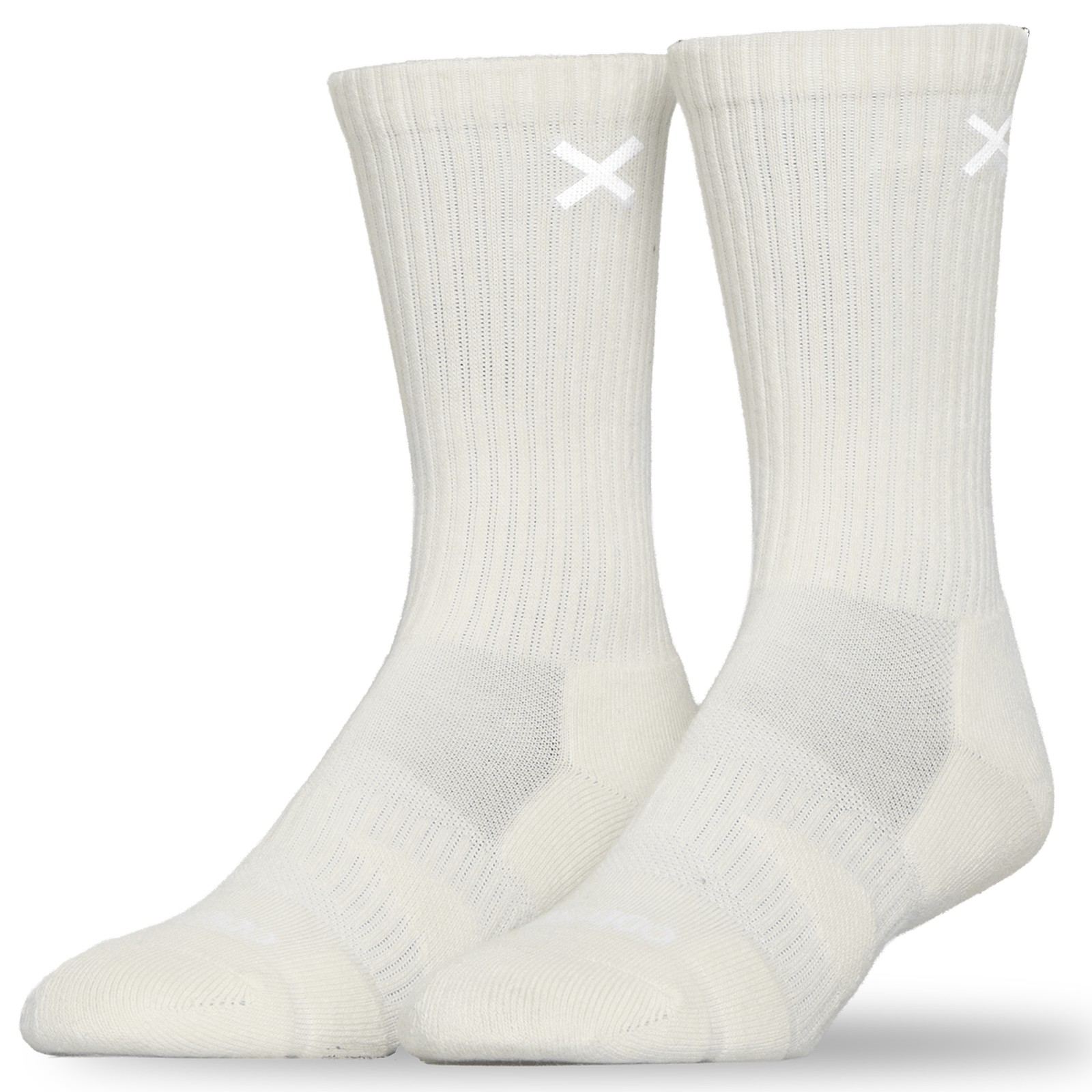 ODD SOX – Basix Tonal Off White Crew Socks – Medium – Athletic Cotton Blend
