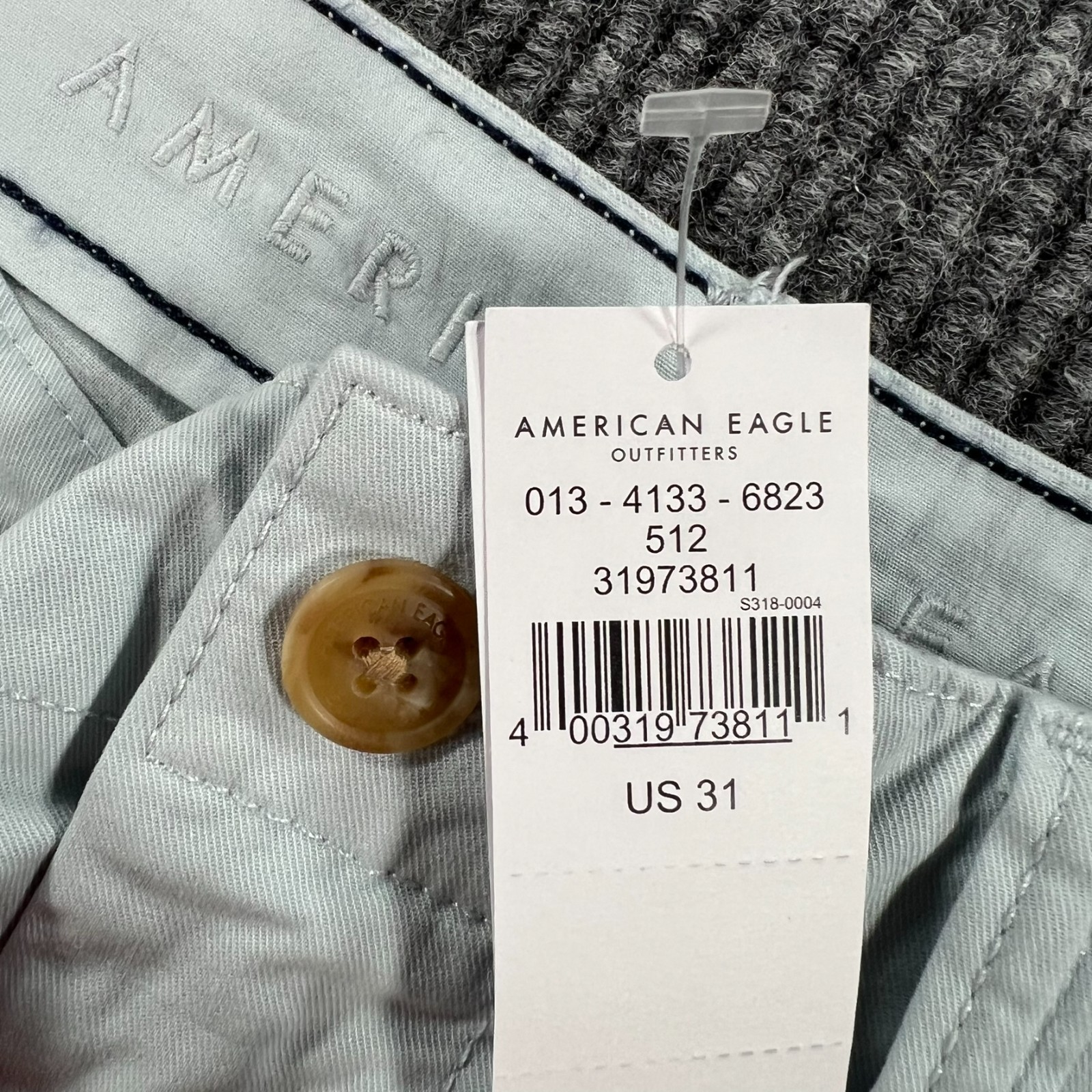 American Eagle Shorts Mens Size 31 Gray Chino Next Level Flex Casual New
