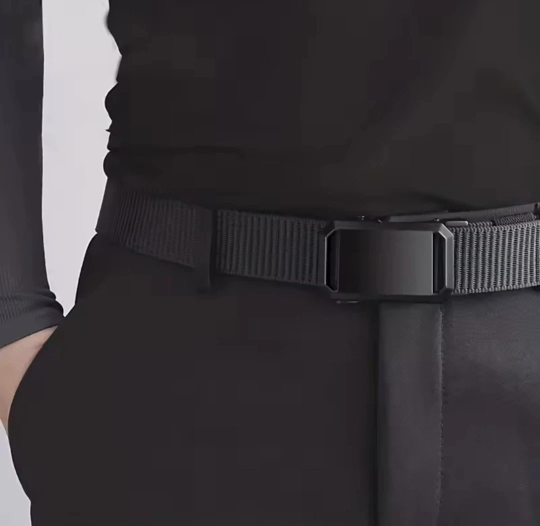 Men’s Tactical Belt Automatic Buckle Nylon Waist Strap Casual Outdoor Belt