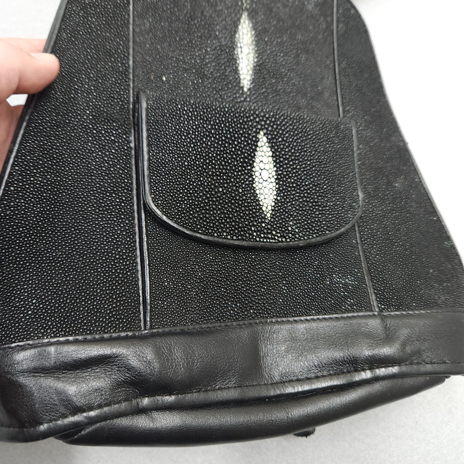 Vintage Kismet Stingray & Leather Black Mini Backpack / Purse Bag Exotic Rare