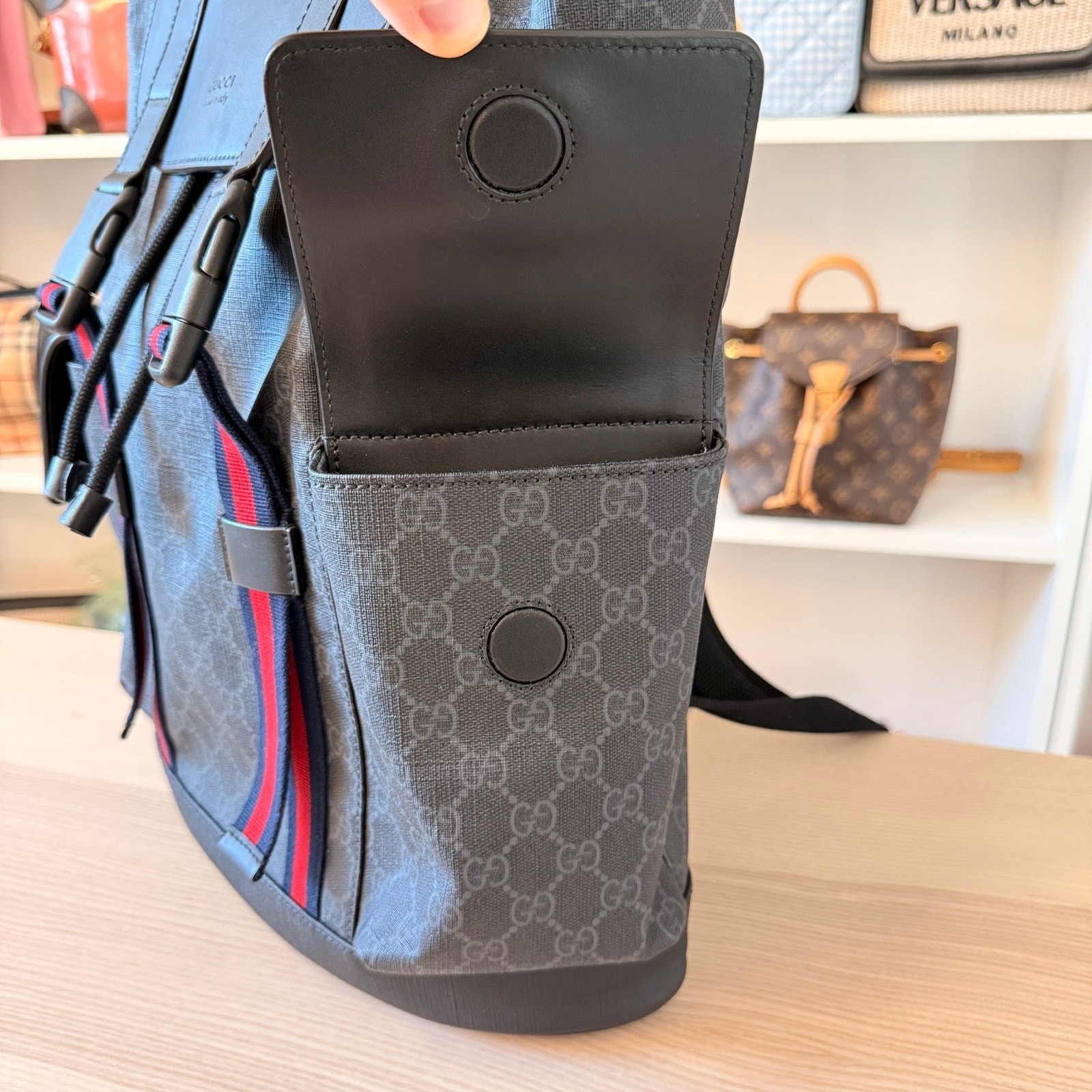 Gucci GG Supreme Monogram Backpack Black