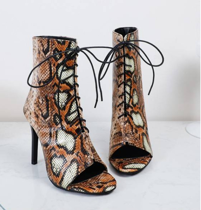 Womens Peep Toe High Heels Sandals Lace Up Roman Casual Dress Prom Ankle Boots