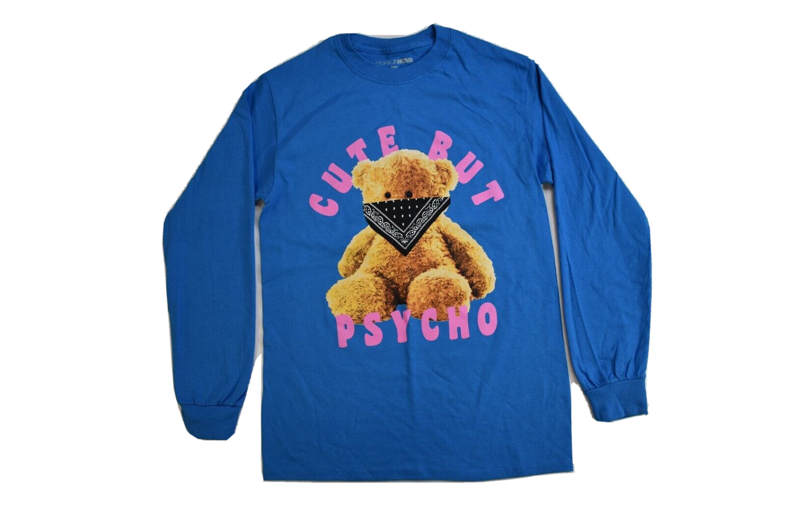 Fashion Nova Womens Cute But Psycho Teddy Bear Graphic Shirt New S-XL